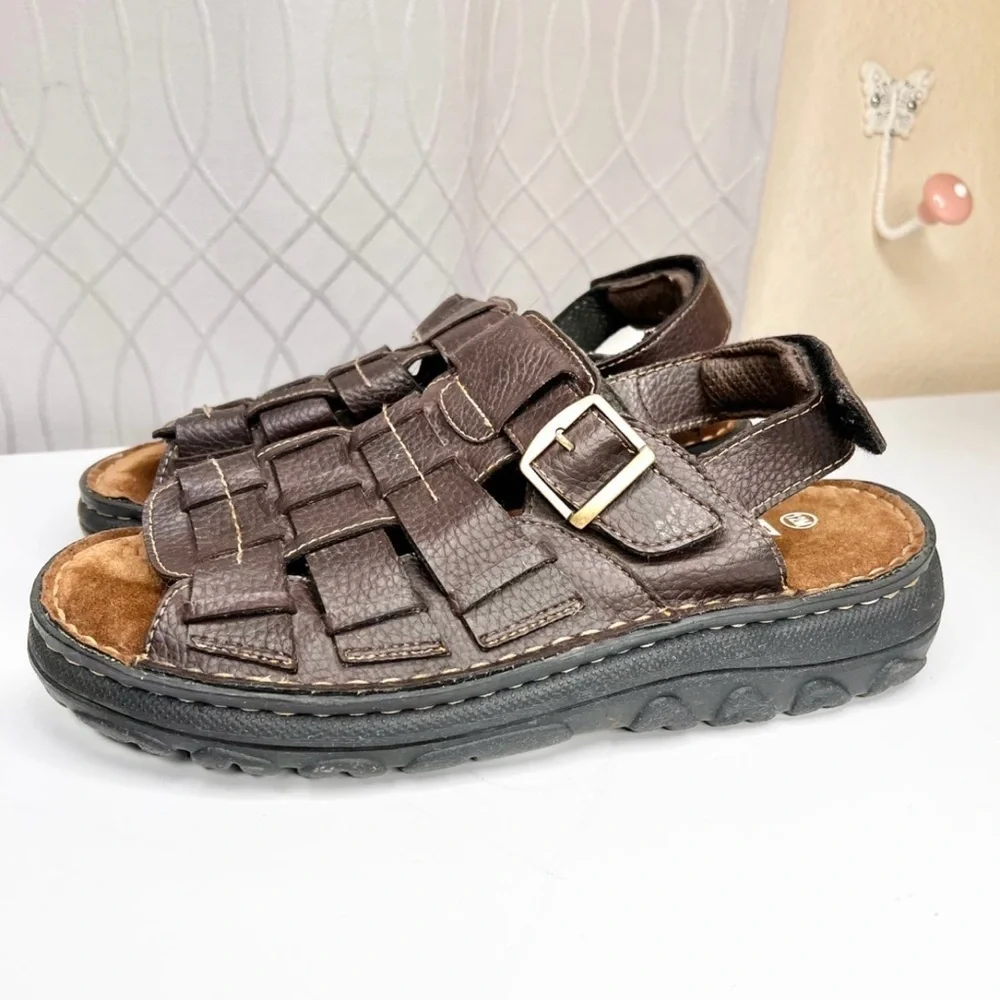 PBX Basics Chunky Y2K Brown Fisherman Sandals Men’s Size 12